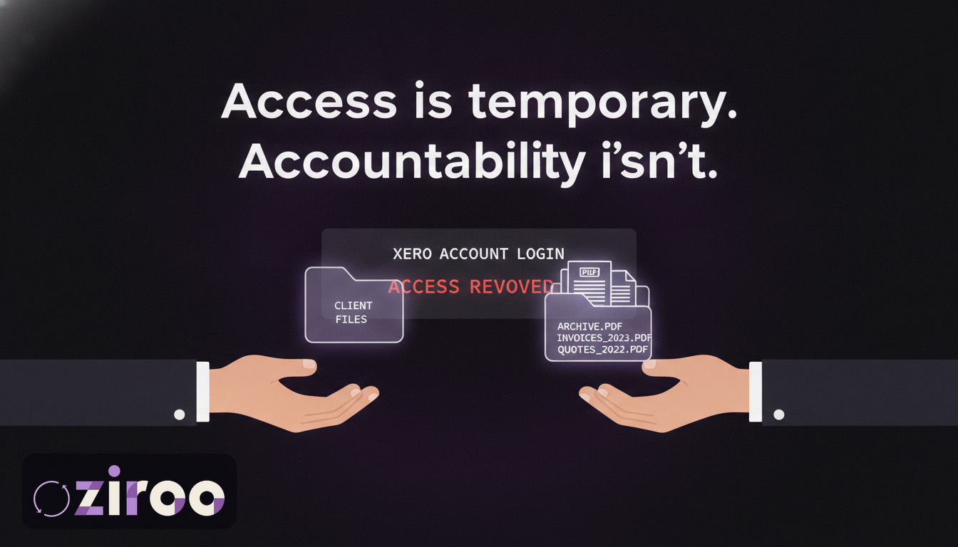 Bookkeepers client archive surviving after Xero access is revoked at offboarding